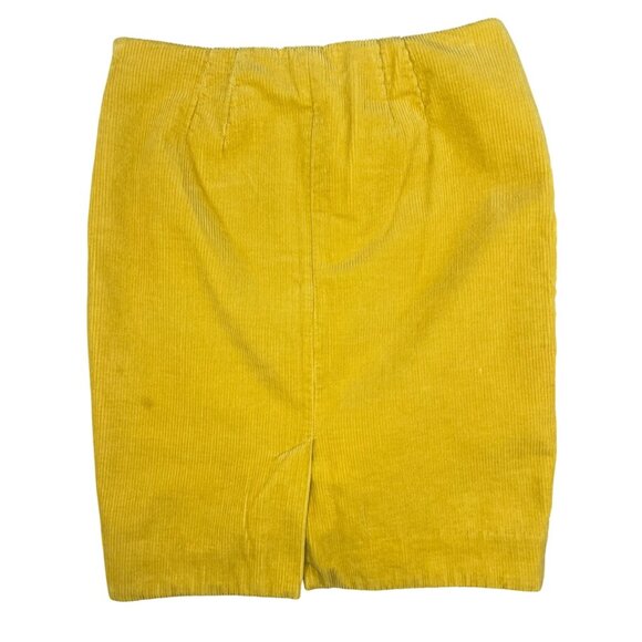 Maeve Yellow Corduroy Pencil Skirt Womens Knee-Length With Side Zipper Size 4 - Picture 3 of 15